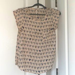 🛑SOLD🛑 Cat print short sleeve top